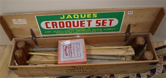 A croquet set by Jacques, cased (includes one bespoke short mallet)